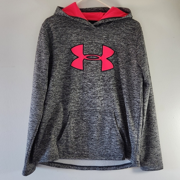 Under Armour ColdGear Sweatshirt/Hoodie, Hot-pink Logo & Lining - Picture 6 of 6